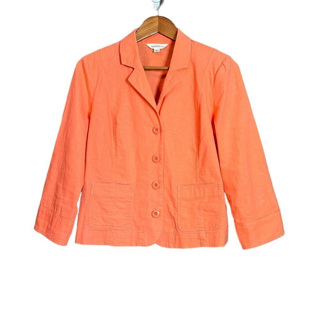 Northern reflections bright linen blend blazer. Size medium